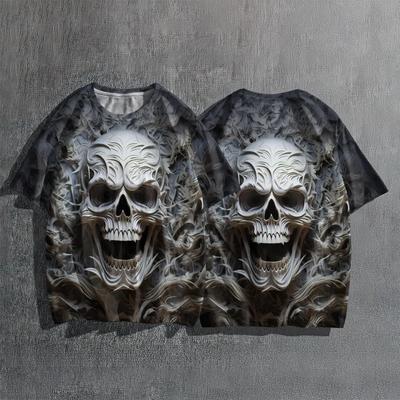 3d Simple T-Shirt Men's T Shirt Skull Printed Tops Summer Short Sleeve Tees Casual Street Oversized Clothing New 2024 Blouse