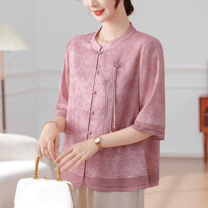 Yuzhaolin Women s New Chinese Style Summer Blouse 4XL