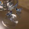 Sweet and cool oil drop butterfly stud earrings New trendy niche design high-end earrings Women's earrings