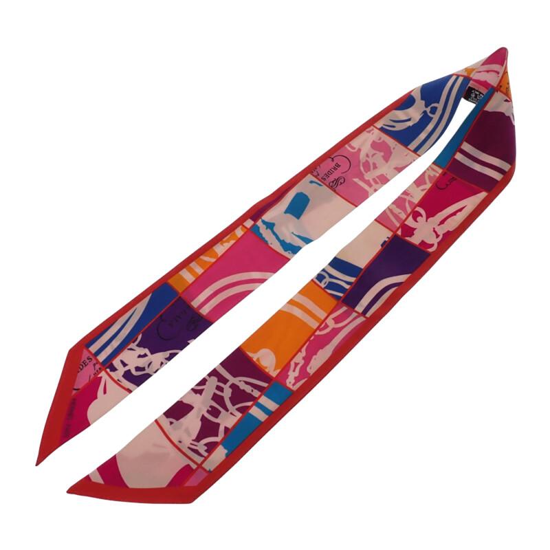 HERMES  062296S 13  scarf Red/Rouge Violet silk Women
