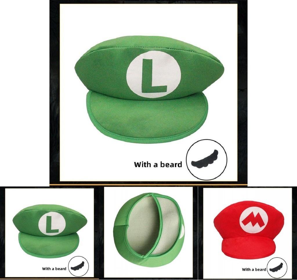 Super Mario Bros Red Green Cosplay Hat Unisex Costume Prop Gift