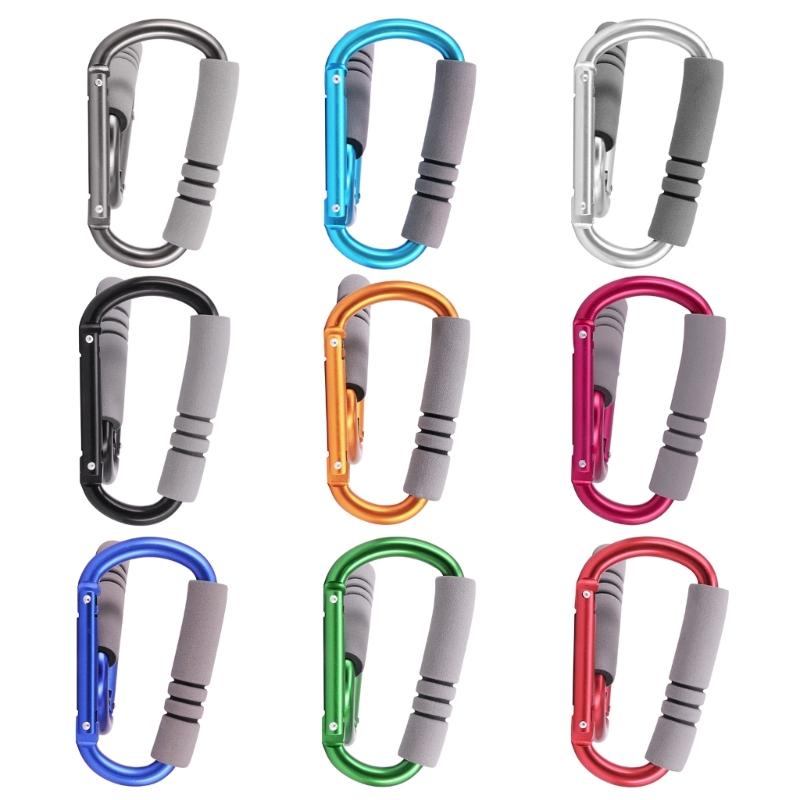 Aluminum Alloys Sponges Shopping Hook D Shaped Carabiner Shopping Bag Hook Clip