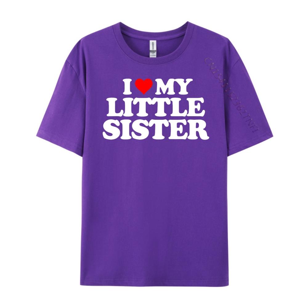 I Love My Little Sister Heart Funny Fun Gift Tee Free Shippping Clothes Streetwear Men