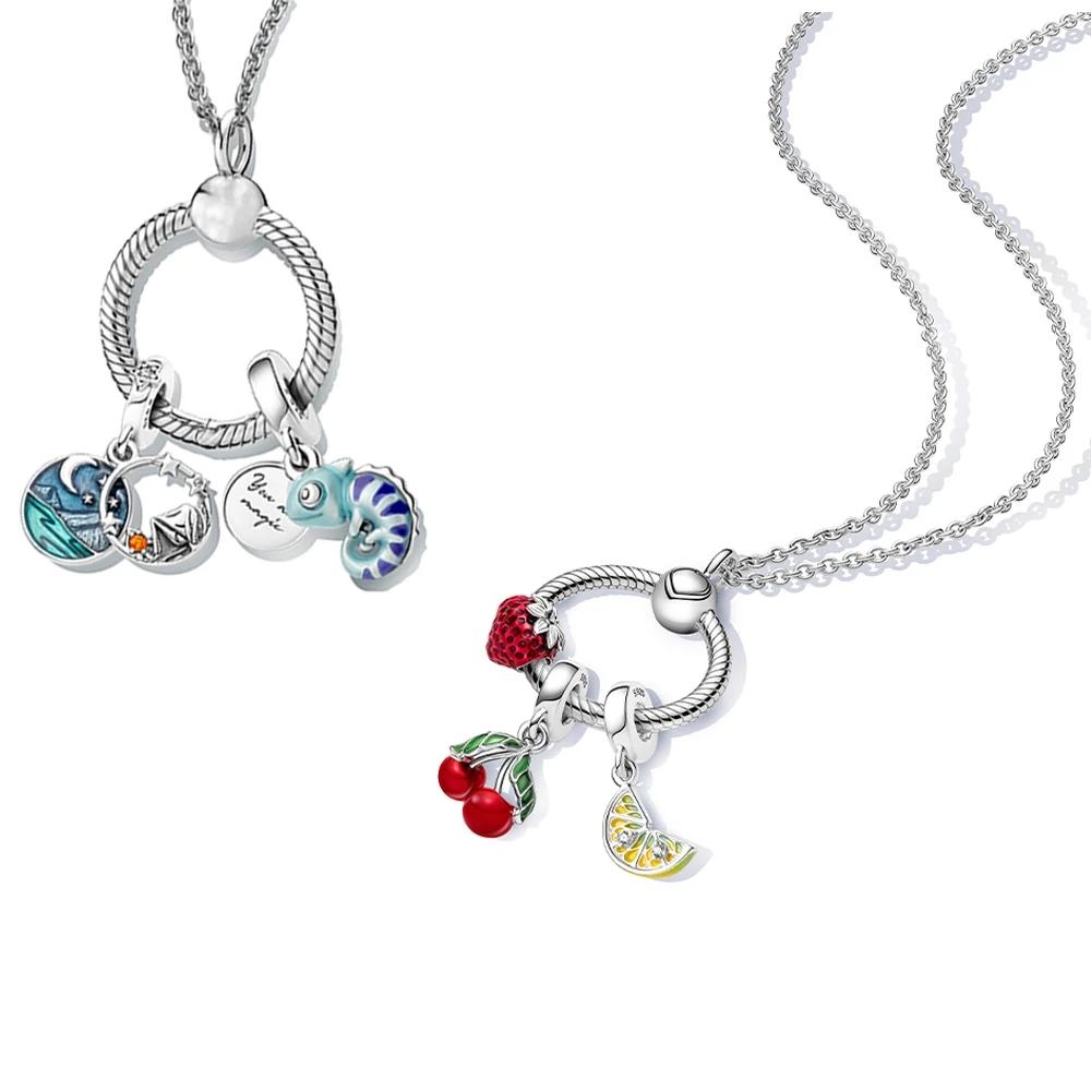 New -Selling Original Charms Fruit Series Cherry Strawberry For Pendants Bracelets And Earrings Fine Jewelry Making Gifts