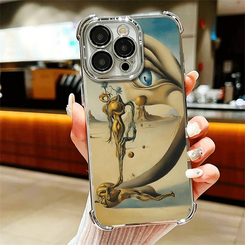 

Salvador Dali Art Phone Case For iPhone 15 16 17 Air 14 Pro Max 16E Plus 13 12 Mini Plating Anti-Fall Fundas iPhone 12