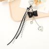 Trendy Korean Inspired Leather Tassels Bows Hanging Ornament Phone Charm Bag Accessories Key Holder for Stylish Women