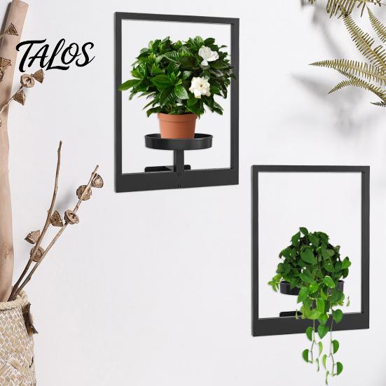Vertical Plant Holder Picture Frame Wall Heavy Duty Metal Plants Display Stand Home Office Living Room Mount Flower Shelf Rack