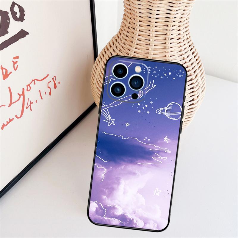 Purple Aesthetic Phone Case For iPhone 16 Pro Max 15 14 13 11 12 17 Pro Max Mini 15 16 Plus 16e 17 Air Cover