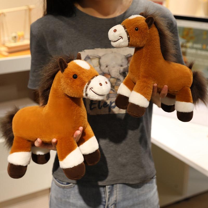 Simulation Pony Plush Toy Horse Mascot Doll Cloth Doll Horse Doll Throw Pillow Zodiac Horse Children's Gift