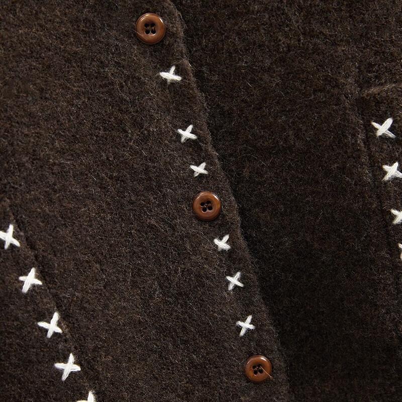 Women's Retro Contrast Trim Knitted Vest