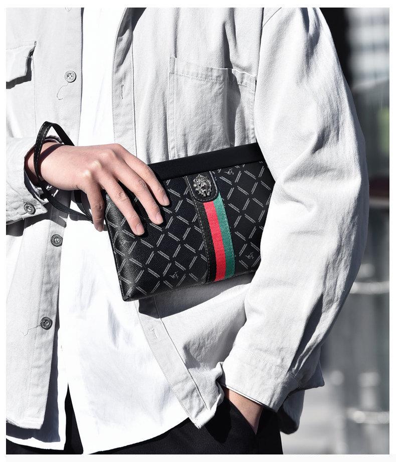 Luxury Men's Business Casual Clutch Bag - Stylish Large-Capacity Envelope Handbag