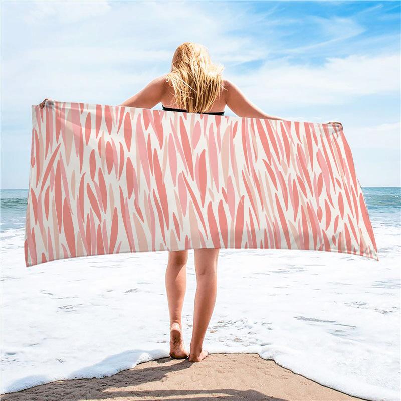 Summer Tropical Ultra-fine Fiber Beach Towel with Sun Protection