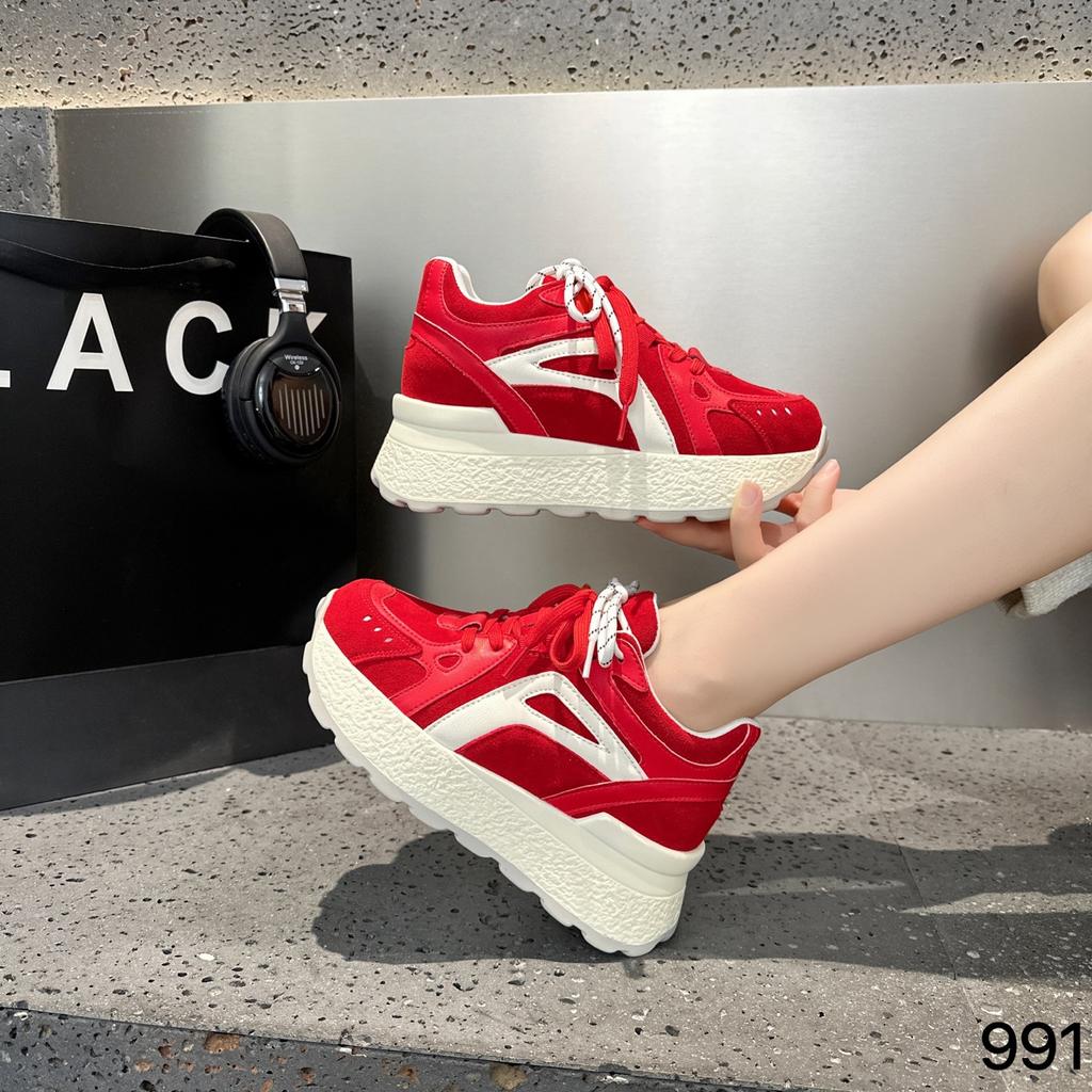 Uno style 8cm early autumn thick-soled Forrest Gump shoes women's autumn small inner height increase women's shoes casual sports shoes