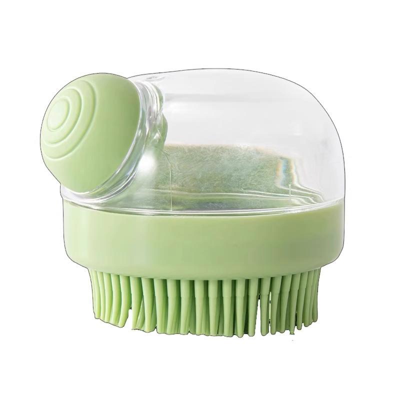 

1PC Soft Silicone Pet Bath Brush with Shampoo Dispenser Gentle Massage for Pet Grooming And Hair/Fur Cleaning зелёный