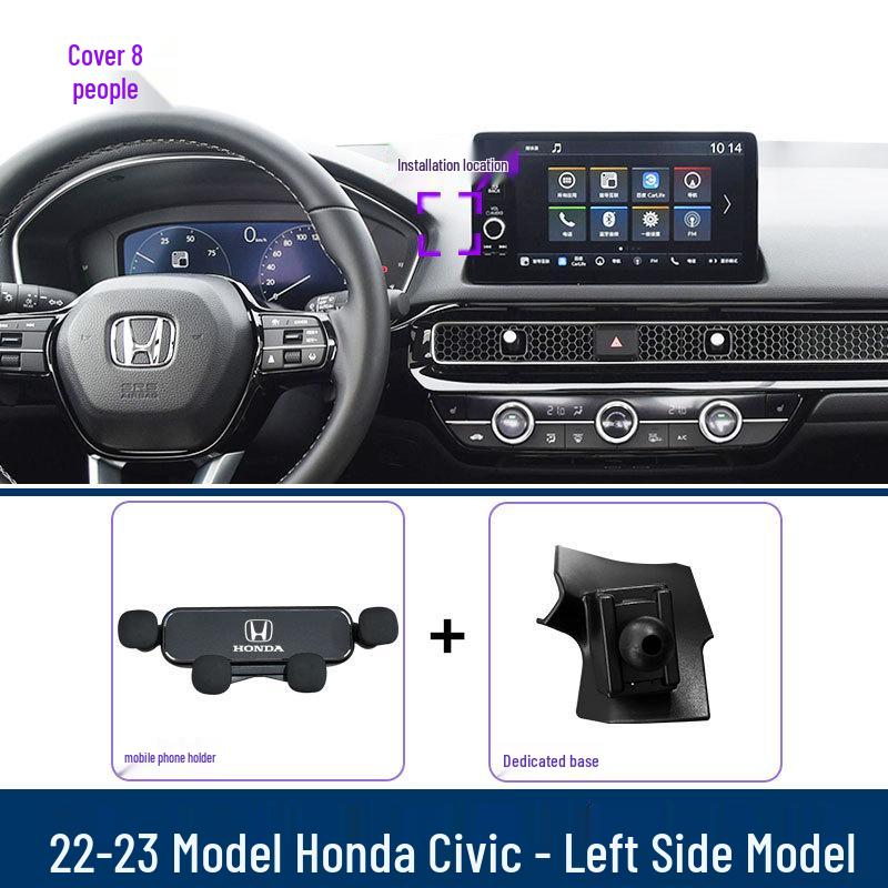 Kompatibilní držák telefonu pro Honda Civic (2016–2023) 9., 10., 11. generace – Držák navigace.