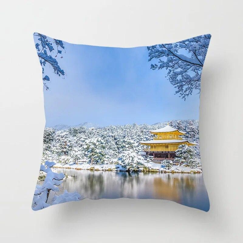 Beautiful Natural Landscape Printing Pillowcase Sofa Decoration Car Office Seat Cushion Cover Room  Home