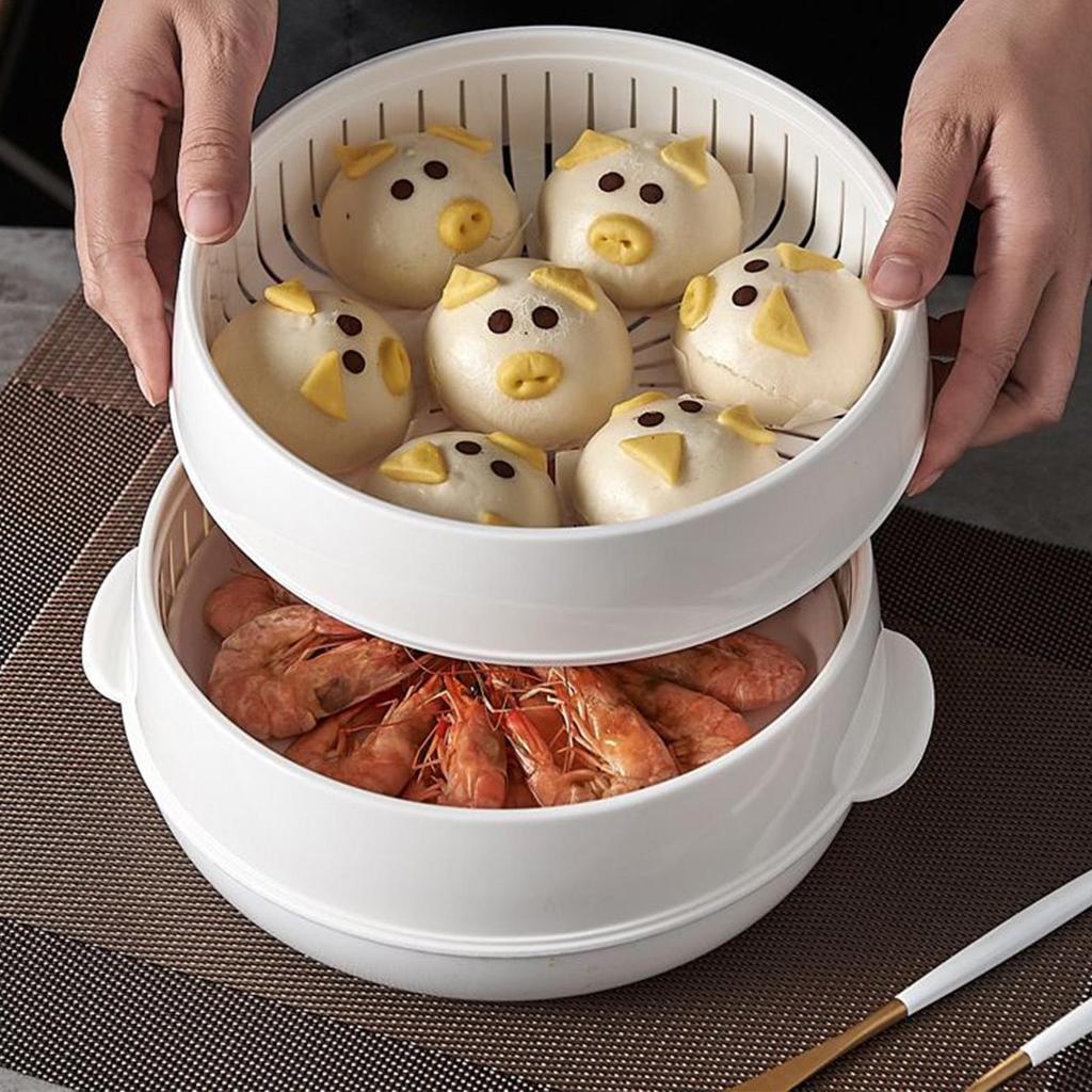 2026 Microwave Oven Special Steamer Steamed Bun Dumpling Container Steamed Rice Multi Layer Steamer Plastic Steamer
