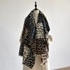 Eleganter doppelseitiger Schal mit Leopardenmuster - Weicher warmer Fransen-Pashmina-Schal, Herbst & Winter Kältebeständig Winddicht