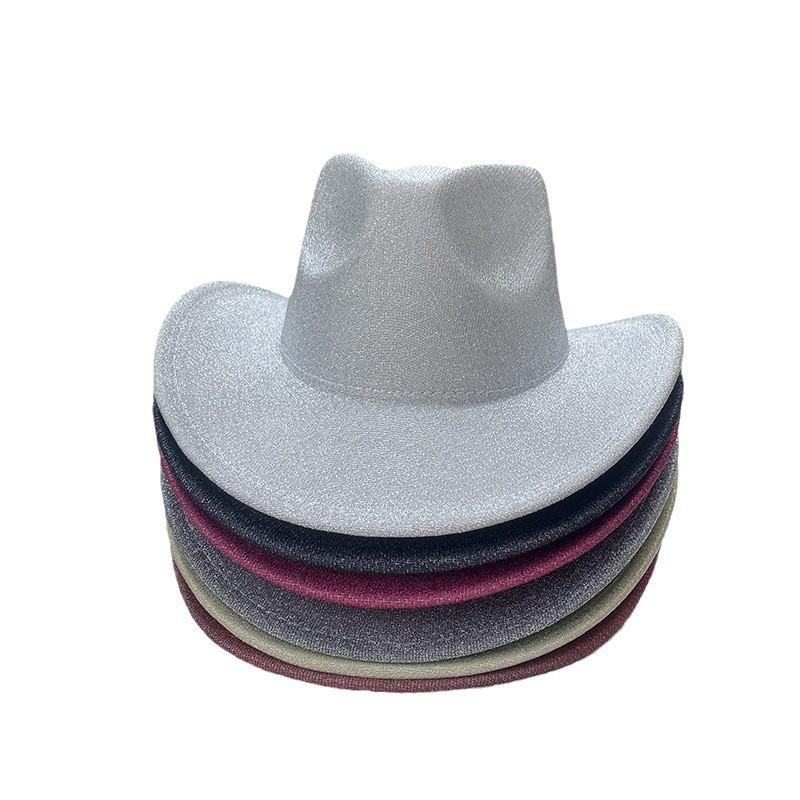New Western Cowboy Hat Hot Sale Glitter Jazz Hat Men's and Women's Halloween Party Stage Hat
