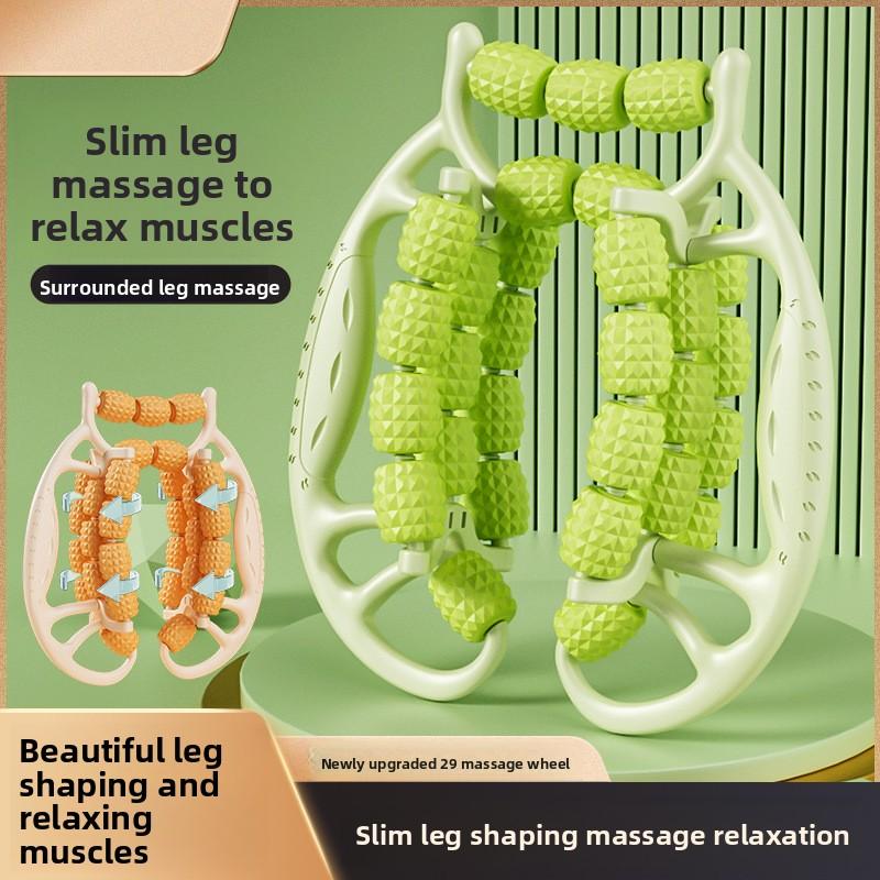 Advanced Thigh Massager with 29-Roller Technology - Yoga Circle Leg Toner for Muscle Relaxation & Slimming Workout