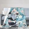 Hatsune Miku Anime Blanket Fleece Printed  Multi-function Warm Throw Blanket for Home Travel Bedspread