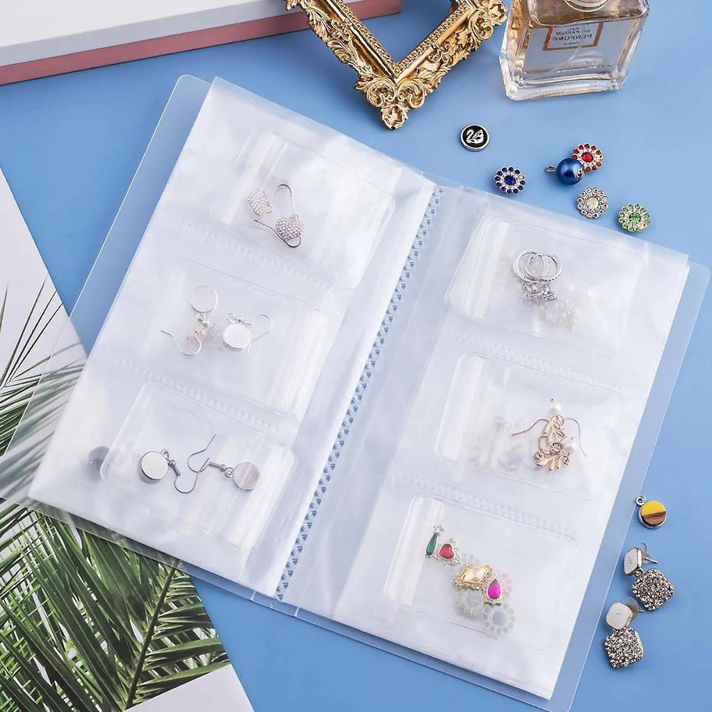 84Gird Transparent Anti-oxidation Jewelry Storage Albums Desktop Drawer Organizer Necklace Bracelet Ring Book Holder Jewelry Bag