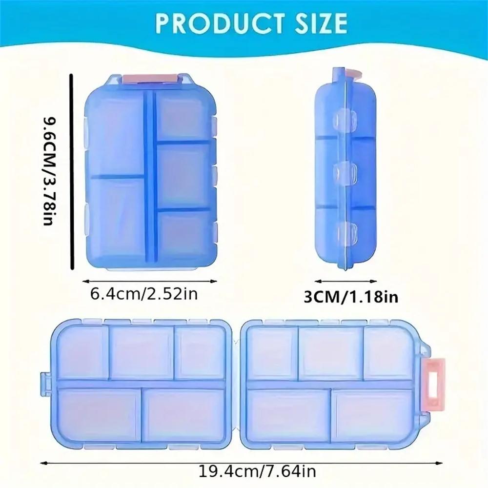 1PC 10-Grids Small Pill Cases Organizer Box Weekly Travel Portable Pocket Medicine Boxes Holder Plastic Container Storage Gadget