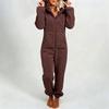 Women's Fashion Fleece-Lined Thickened Fleece Hooded Pyjamas With Zip-Up Onesie