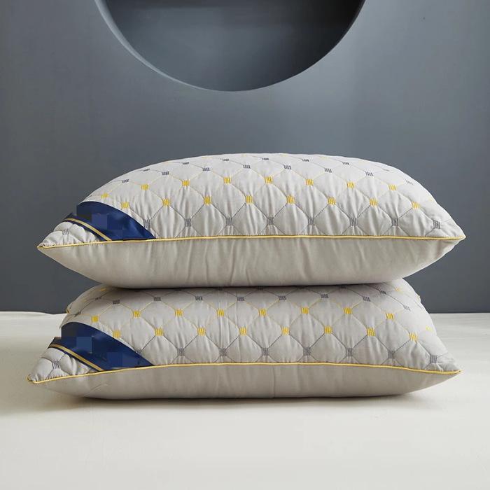 

Незминаючі Високі Подушки Пара з Наволочками - Підтримка Шиї Готельного Якості Перо та Бавовна з Шовком для Домашнього Використання Medium Pillow 750g Single with Case
