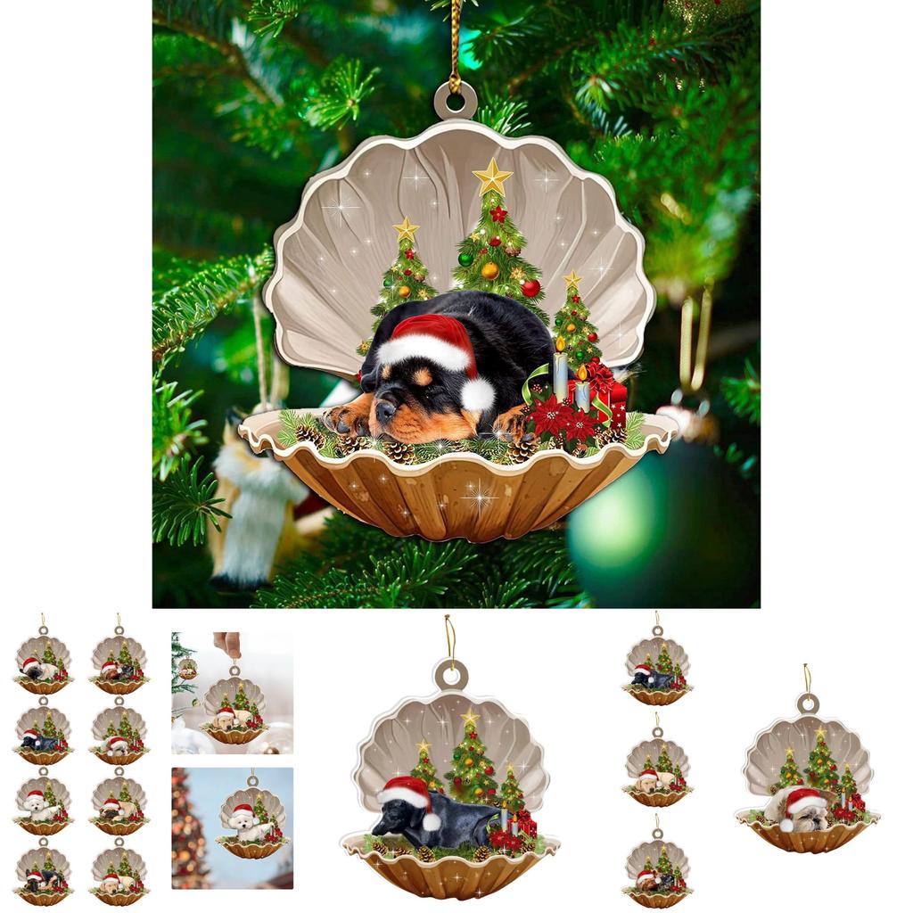 Charming Cartoon Style Acrylic Shell Dog Vehicle Decoration For Home And Holiday