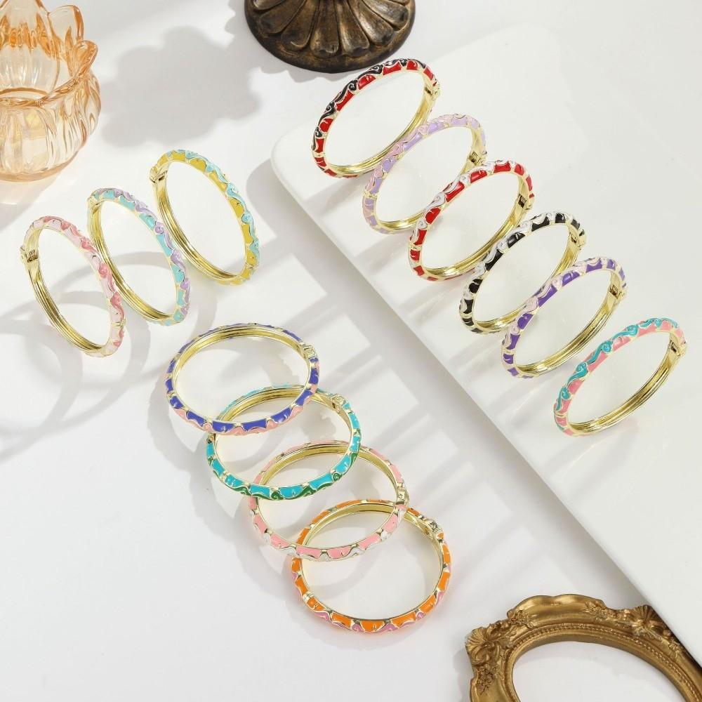 Lightweight Metal Cloisonne Lucky Bangle Colorful Glazed Ethnic Pattern Cuff Tourist Attractions