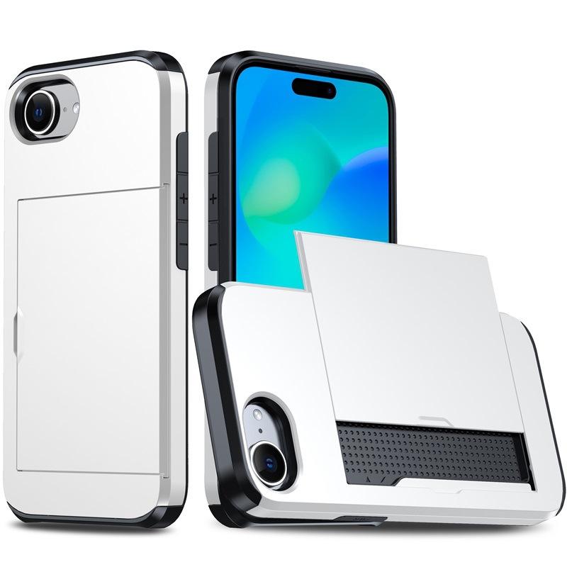 Applicable To IPhone16e Mobile Phone Case Apple 15 Slide Cover Card Two-in-one Wallet 7/8Plus Protective Case SE3