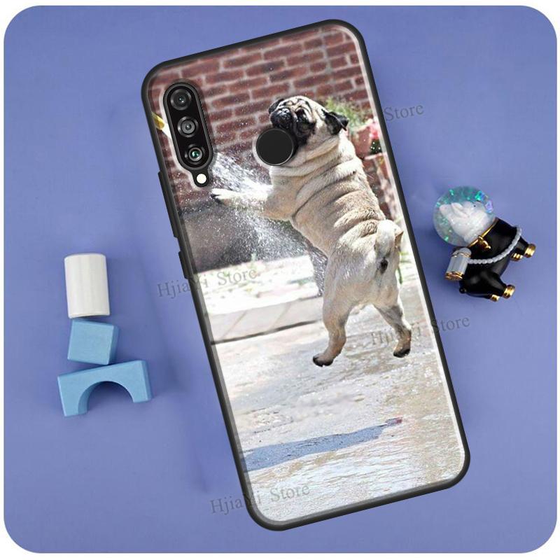 Cute Pug Dog Case For Huawei P50 Pro P20 P30 P40 Mate 20 Lite P Smart 2019 Nova 5T Honor 50 Lite 9X 8X