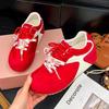 2025 Autumn New Red Flat-bottomed German Training Shoes Women's Retro Casual Sports Little White Shoes Versatile Lace-up Forrest Gump Shoes