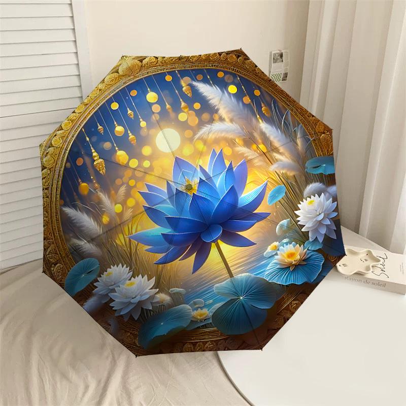 

1PC Lotus Sunlight Umbrella-8-Rib Reinforced, Automatic Open, Lightweight & Durable, Cute Fashion Accessory for Outdoor-P81