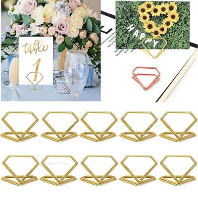Porta-cartões de lugar de metal, suportes para clipes de fotos, suporte para número de mesa com nome para casamento, festa de aniversário, para decoração de casa
