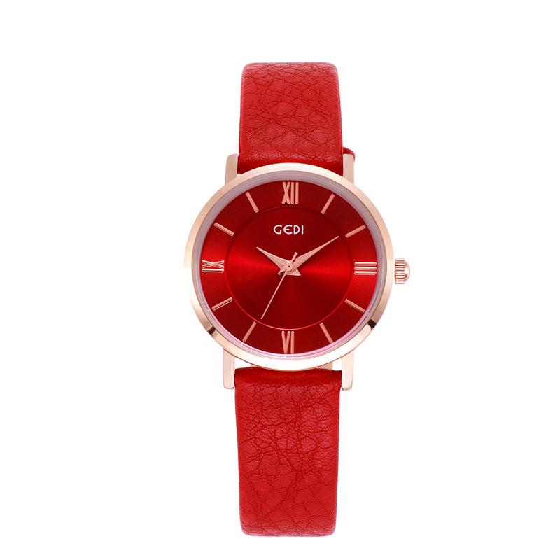 GEDI Roman Numeral Casual Women's Watch - Fashionable Retro Style, Versatile for Student Trends.