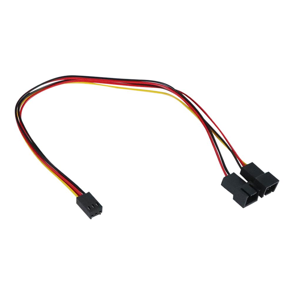 3Pin 2in 1 Wire Female To 2 Male Terminal Y Cable Splitter Power Supply Extension Cable for PC Fan Cooling CPU GPU Cooler