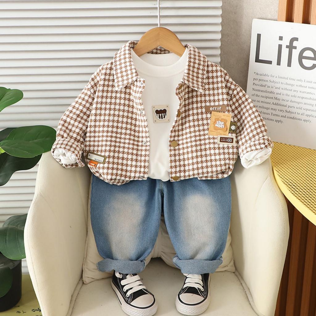 Dětská ležérní souprava s dlouhým rukávem, pohodlné každodenní oblečení