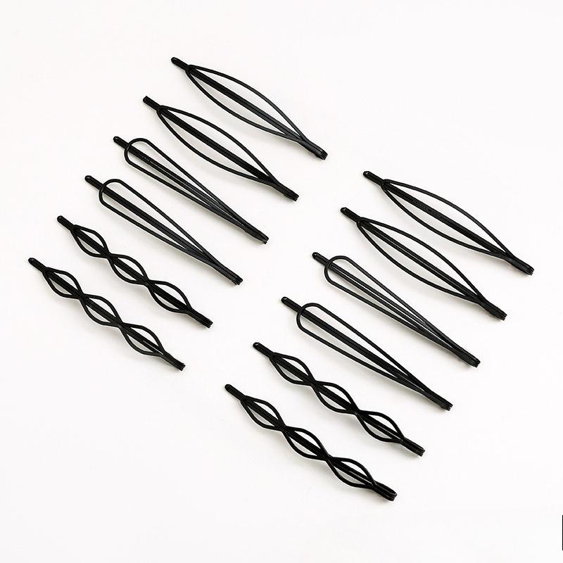 12pcs Black Hair Clips - Vintage Matte Finish,Invisible Bangs Clips for Women,Elegant Wedding Hair Accessories,Hair Accessories