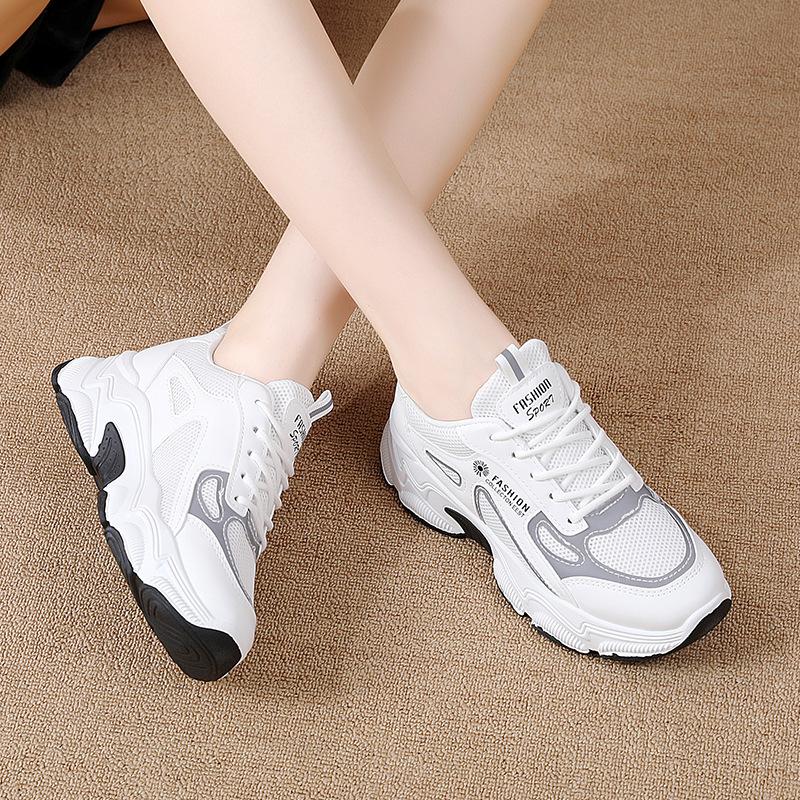 Dad Shoes Spring New Breathable Student Casual Shoes Ins Trendy Thick-soled Heightening Sports Shoes