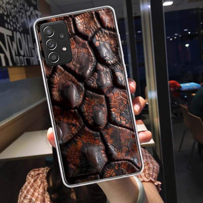 Crocodile Skin Phone Case for Samsung A54 A57 A37 A17 A14 A15 A12 A24 A34 A55 A35 A25 A52S A07 A05S A04S A22 A32 A72 Galaxy Note
