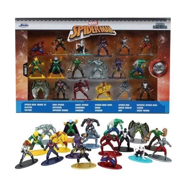 Spiderman Box Set 18 Metal Figurines 4cm, for Children from 3 Years, 253225027, JADA
