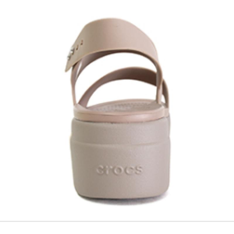 CrocS Women S Brooklyn Low Wedge SandalS Chunky Heel SlipperS Latte muShroom 206453 2el