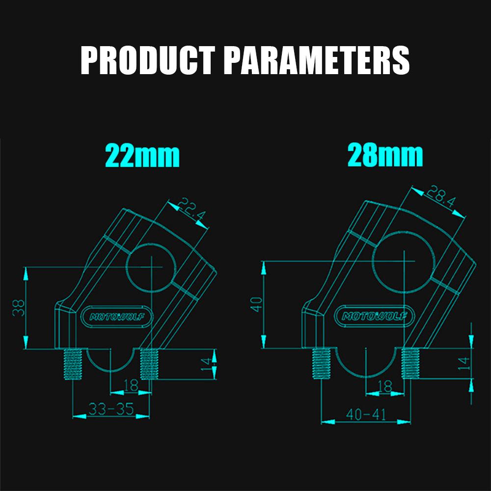 Motocross Handle Clamp For Yamaha For BMW Motorbike Accessories Mount Pit Bike Universal 22mm 28mm Extend Adapter Motorcycle Handlebar Riser