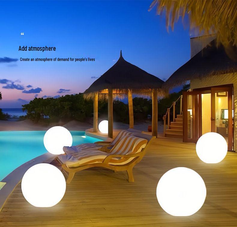Solar Luminous Spherical Lawn Lamp: Waterproof Outdoor Atmosphere Light for Courtyard and Camping