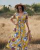 2023 Summer New Sexy Printed Bohemian Dress with Waistline Slimming Women's Clothing