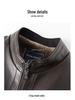 Men's Thickened Leather Jacket with Fleece Lining for Winter Cycling and Cold Protection, Ideal for Middle-Aged and Elderly.