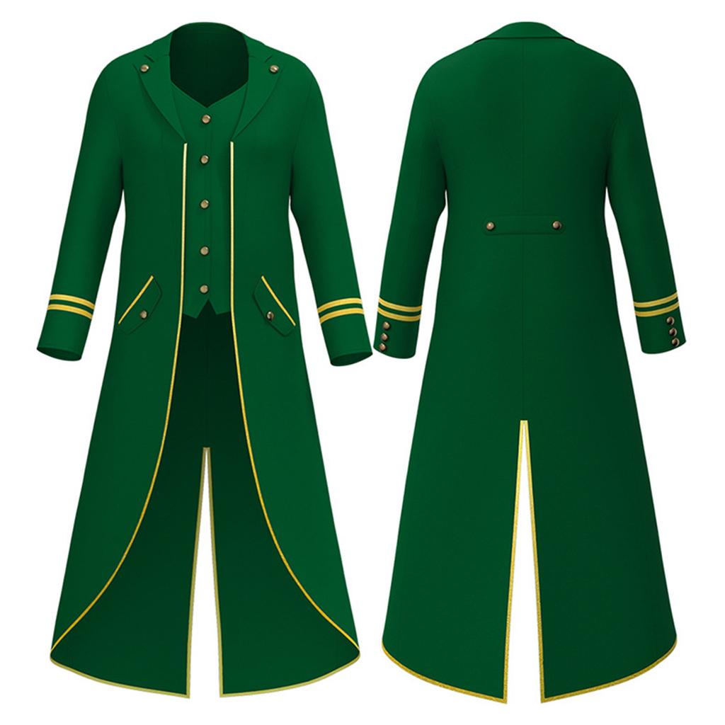 Jiamei Unisex Adult Retro Gothic Steampunk Mid-Length Tailcoat Halloween Costume