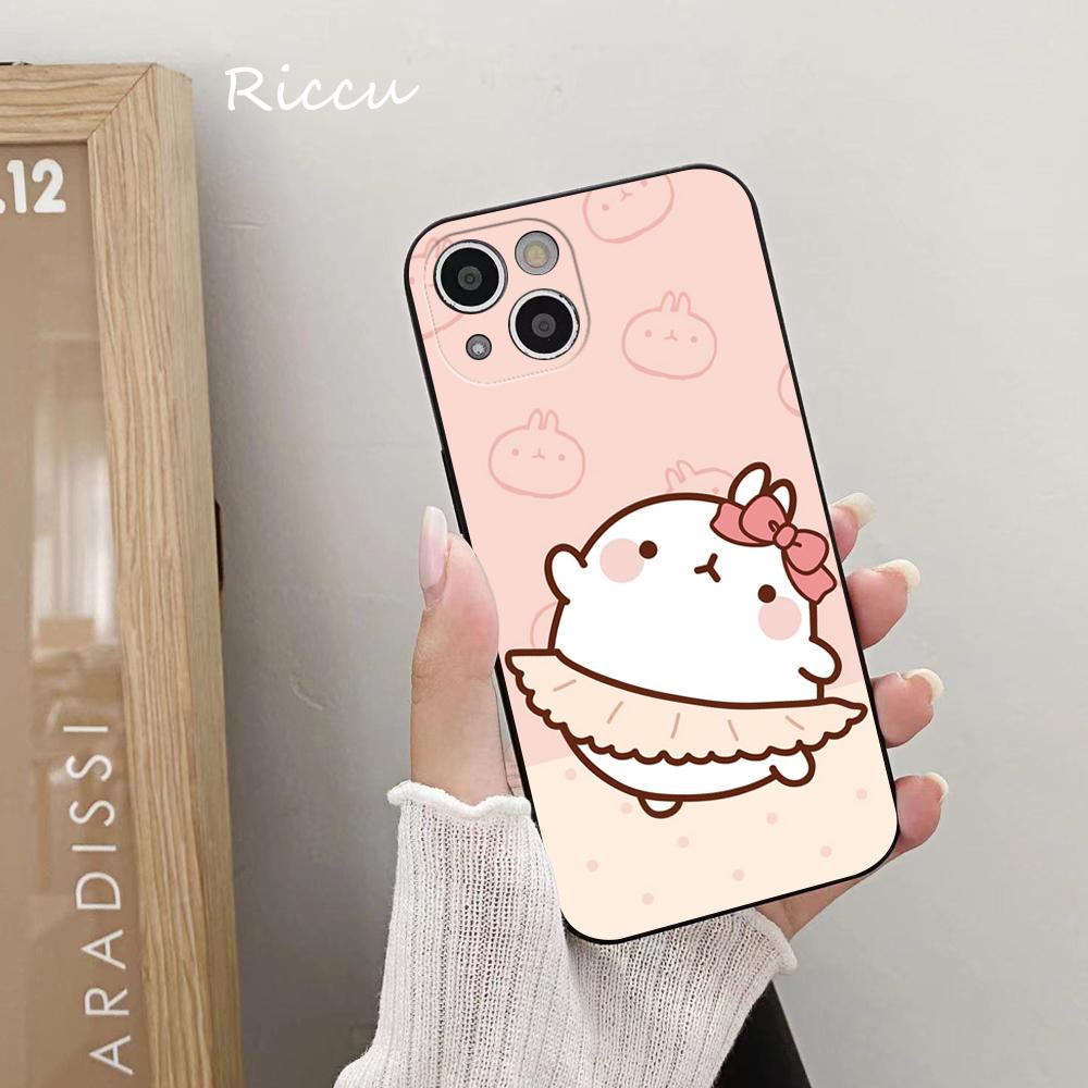 

Kawaii Molang мультфильм аниме кот чехол для телефона 14 11 12 Pro 8 7 14 Plus X Pro 14 MAX 13 MINI XR XS iphone 14 13 мягкие чехлы для телефонов iphone XR